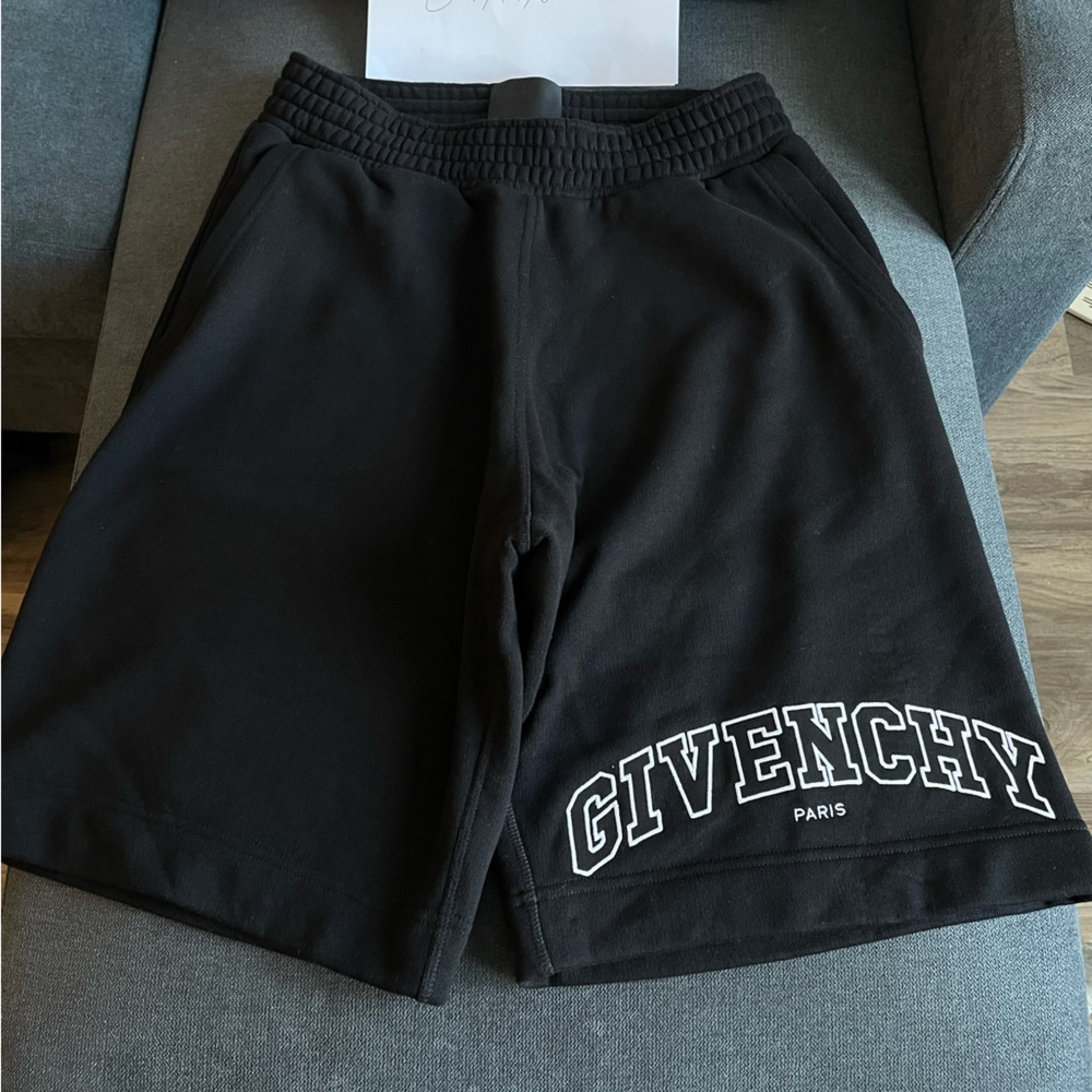 Givenchy Black Bermuda shorts in embroidered fleece
